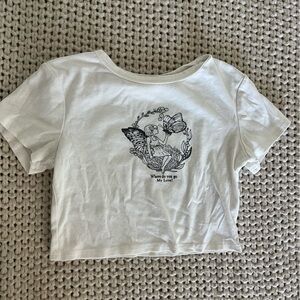White Graphic Baby Tee